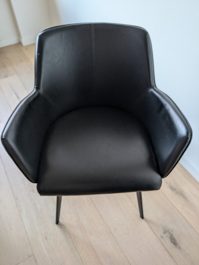 6 stoelen, Maison & Meubles, Chaises, Enlèvement, Cuir, Noir, Cinq, Six Chaises ou plus