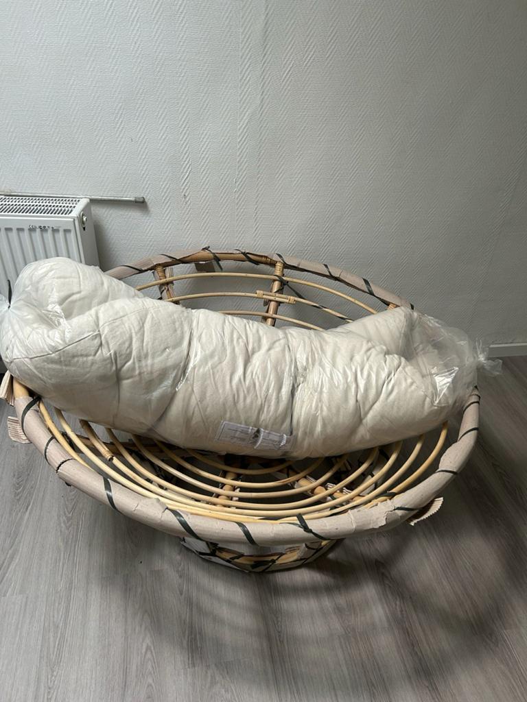 Nieuwe fauteuil van papasan rotan, Tuin en Terras, Ophalen, Nieuw, Rotan