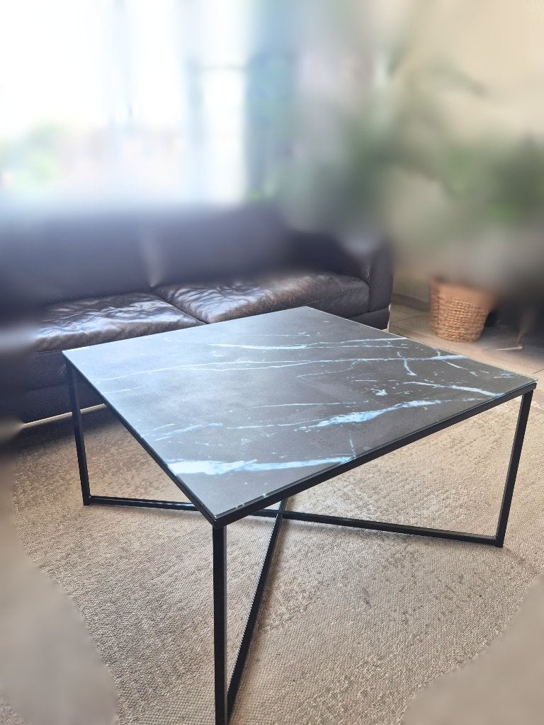 Zwarte salontafel – 80x80 cm, Ophalen, Gebruikt, 50 tot 100 cm, Vierkant
