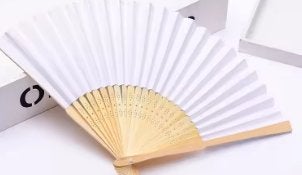 éventail pliable en papier blanc (neuf), Maison & Meubles, Enlèvement, Neuf, Blanc