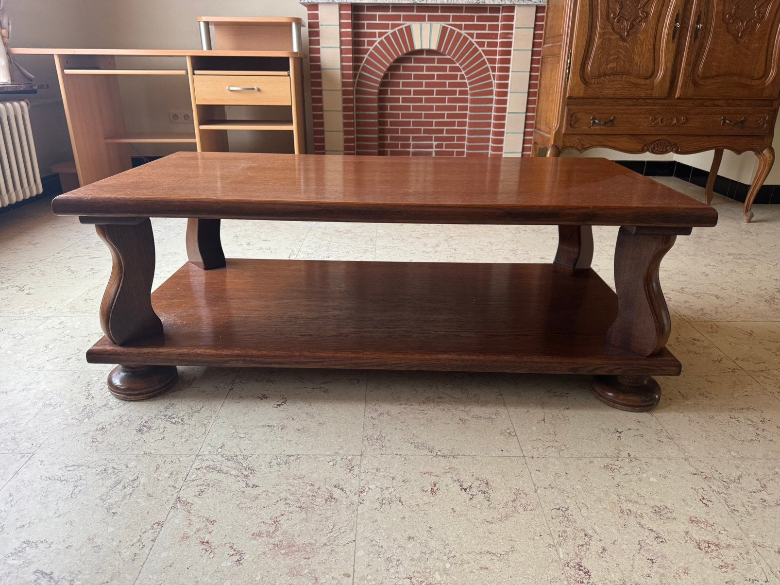 Gratis massief eiken salontafel, Antiek en Kunst, Ophalen