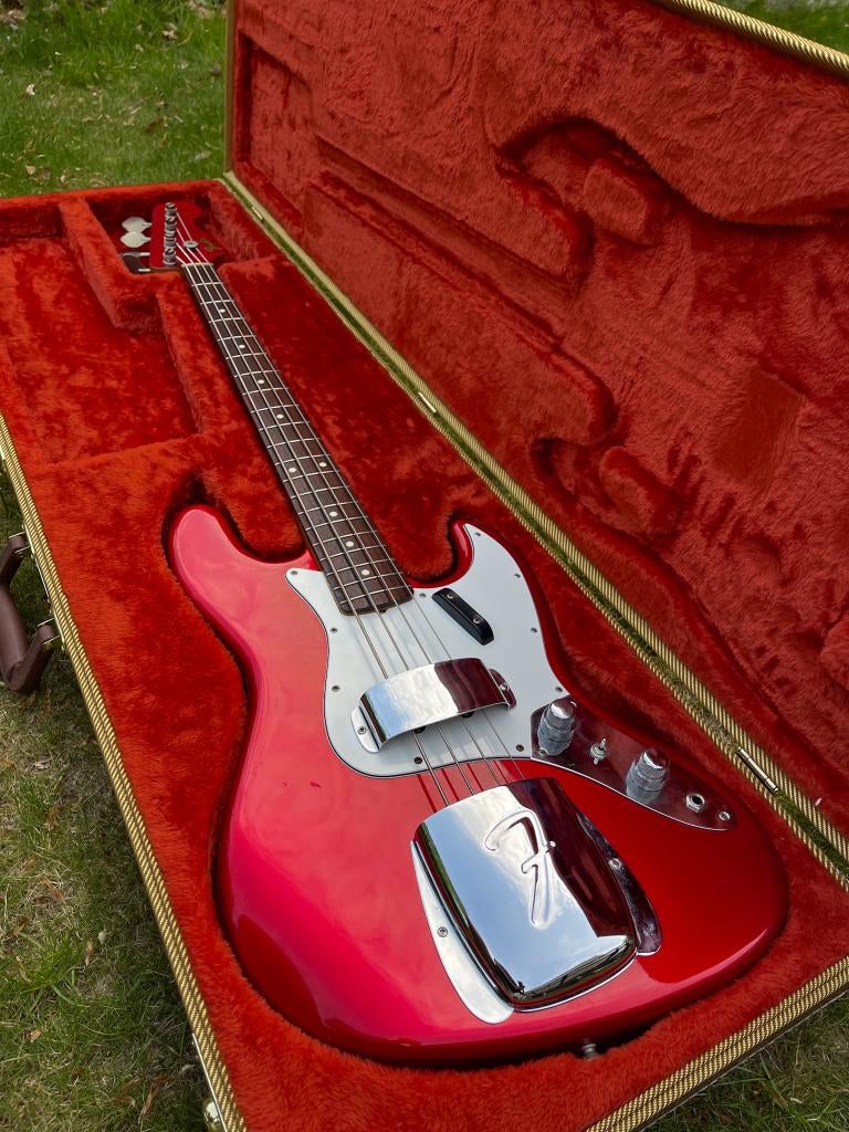 Fender Jazz bass JB62 JAPAN 1993 Candy Apple Red, Verzenden, Gebruikt, Elektrisch