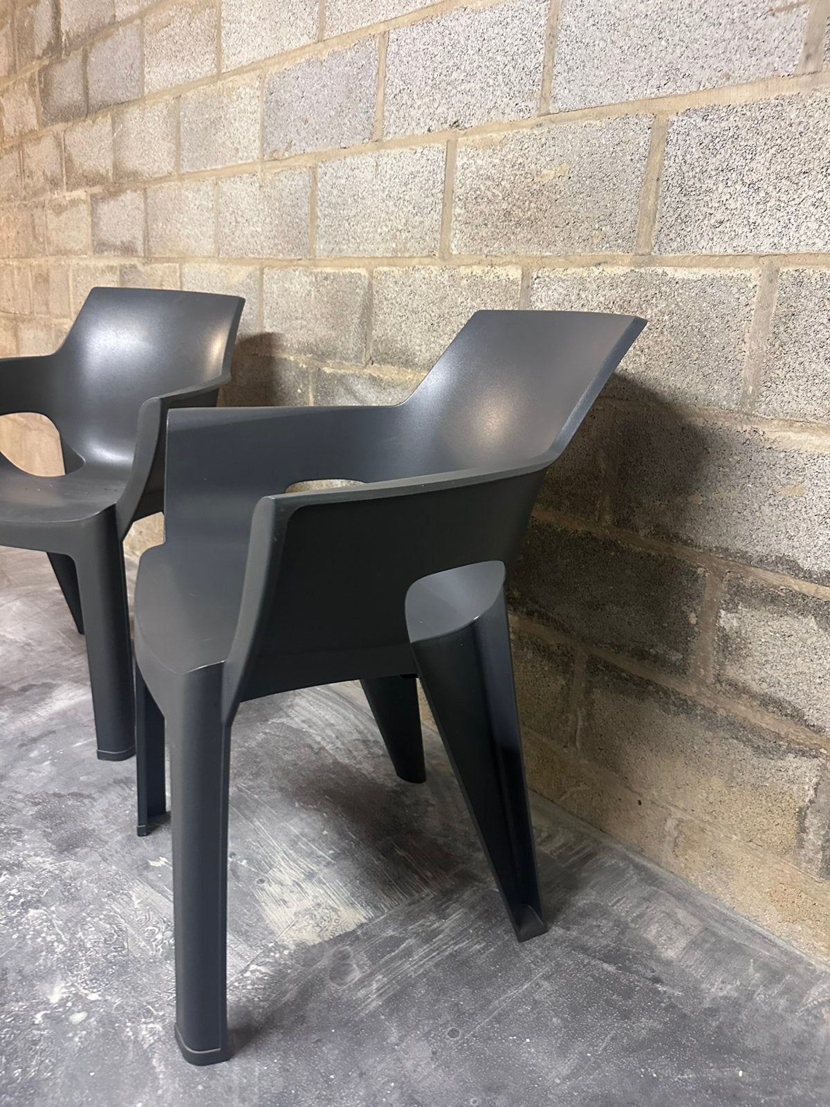 Moderne Antraciet Tuinstoelen Kunststof Set, Ophalen, Kunststof