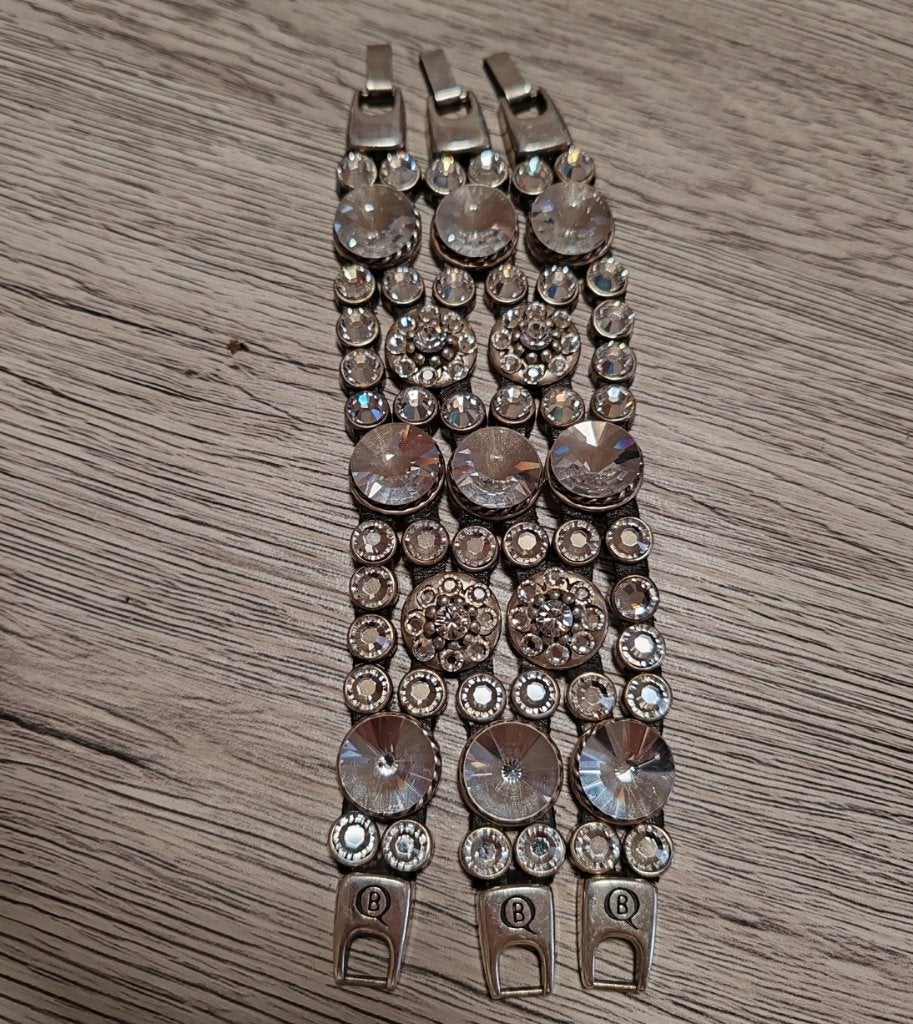 Bracelet bibi, Avec cristal, Enlèvement, Argent, Acier