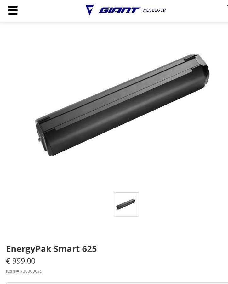 Batterij voor Giant ebike, Nieuw