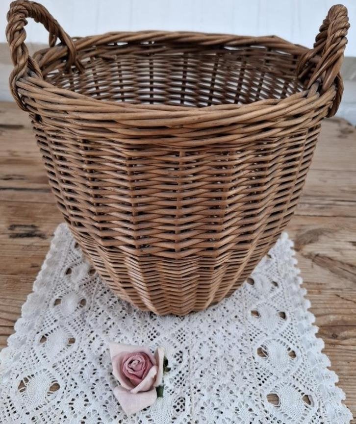 Rieten mandje, prullenbak, bloempot, brei / haak mandje, Ophalen of Verzenden