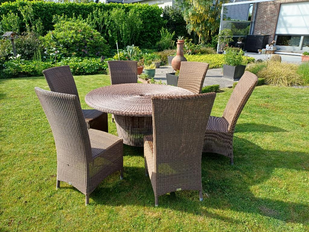 Rotan tuinstel, Rotin, Chaise, Salons de jardin, Comme neuf