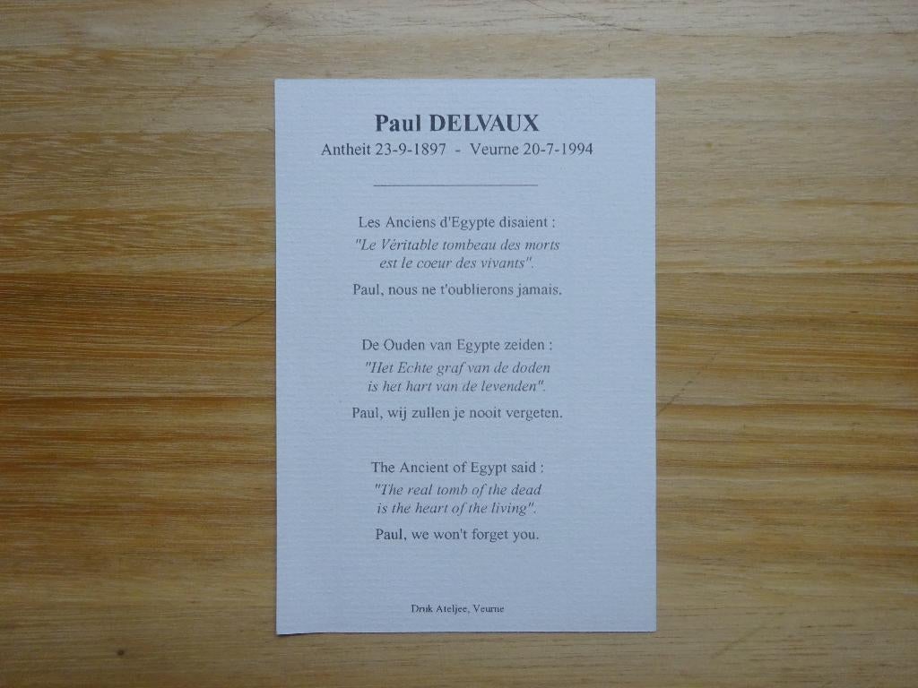 Paul Delvaux - lot 2 items, Ophalen of Verzenden, Zo goed als nieuw, Schilder- en Tekenkunst