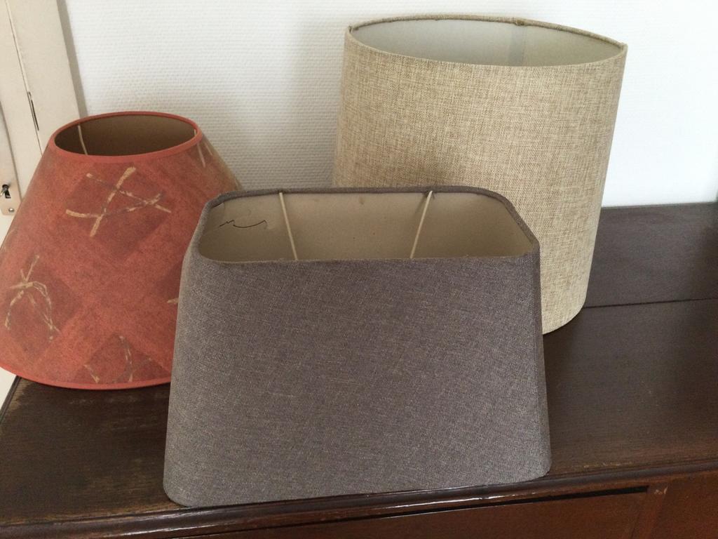 3gratis lampkappen (beige ecru roest), Ophalen, Gebruikt, Beige