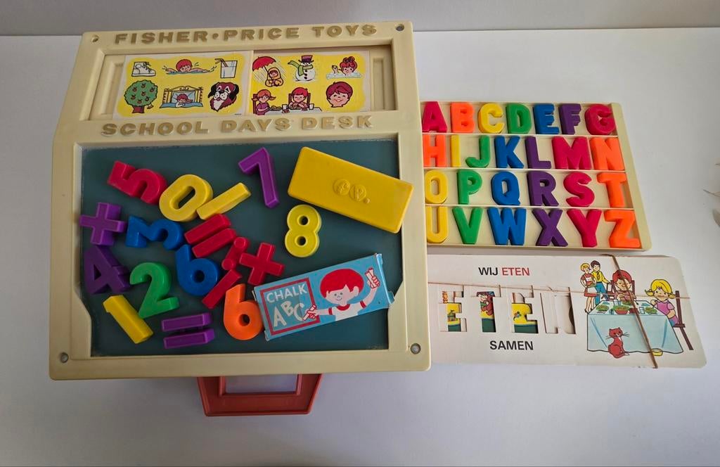 Vintage Fisher-Price Lesenaar school days Desk jaren 1970, Enlèvement