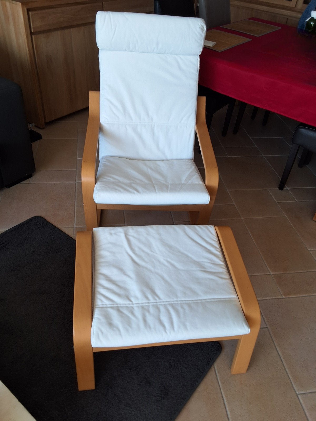 Fauteuil Poang avec son  repose-pieds, Ophalen, Gebruikt