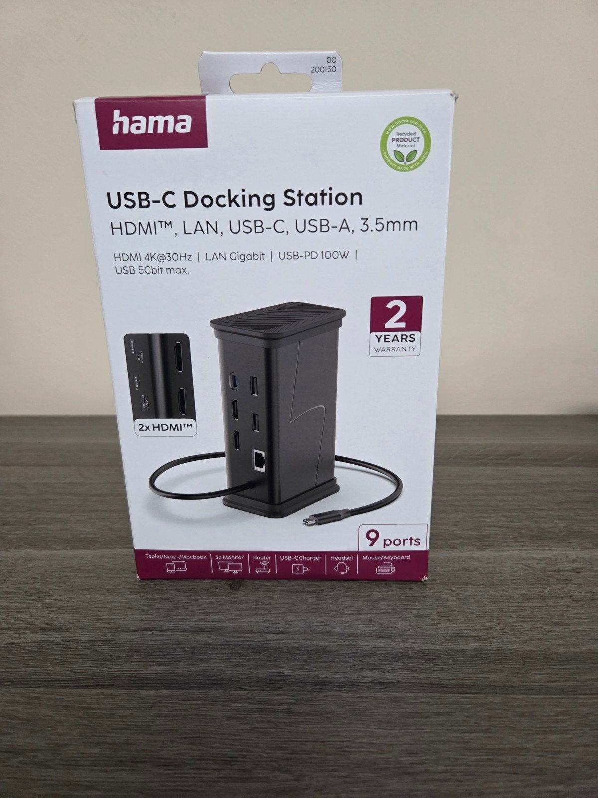 USB-C Docking Station = Hama, Computers en Software, Ophalen of Verzenden, Nieuw