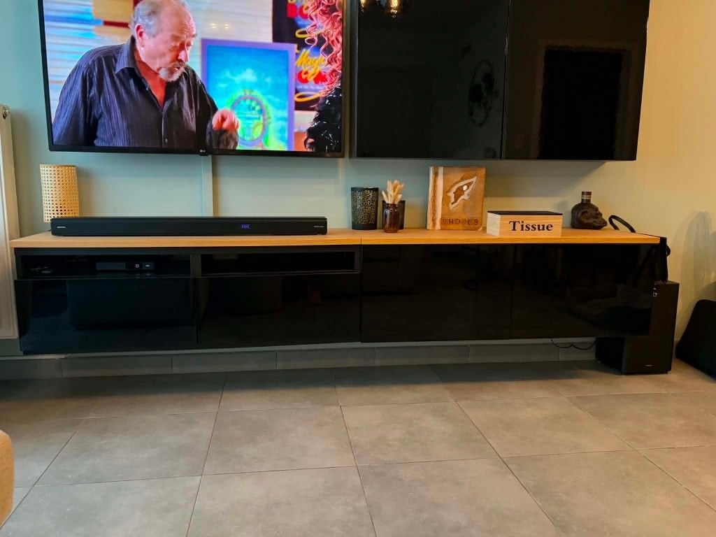 TV meubel, Huis en Inrichting, Kasten | Wandmeubels, Ophalen, Gebruikt, Met deur(en), Minder dan 100 cm