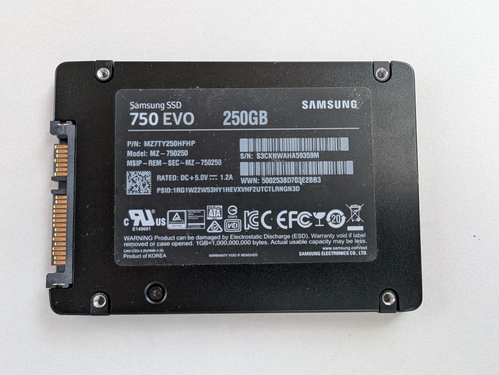 Samsung 750 EVO MZ7TY250HFHP Solid State Drive 250gb SSD, Computers en Software, Ophalen, Intern, Gebruikt, 250GB