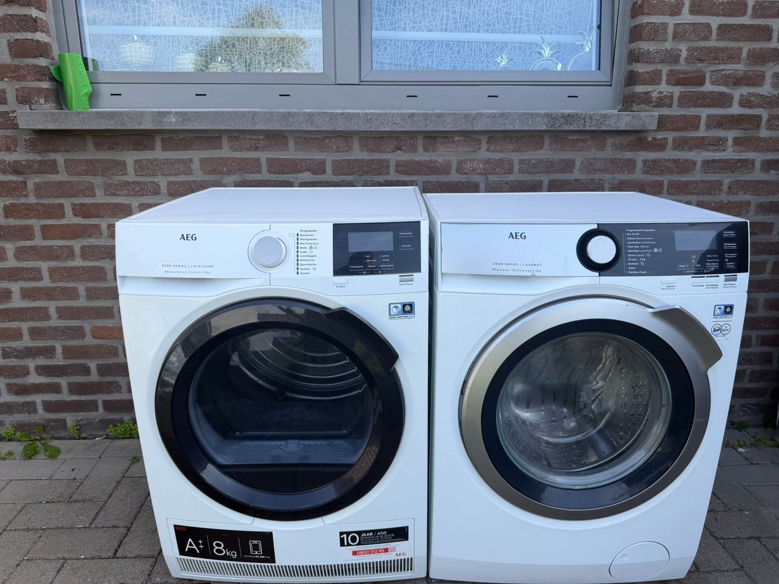 Wasmachine en droogkast Aeg werken perfect beide  8Kg, Elektronische apparatuur, Ophalen, Zo goed als nieuw
