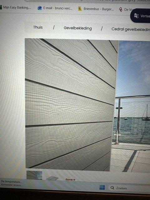 cedral click wood c05 / 20 stuks van 3600x186x12mm 1.6st/m², Bricolage & Construction, Neuf, Gris, 10 à 15 m², Enlèvement