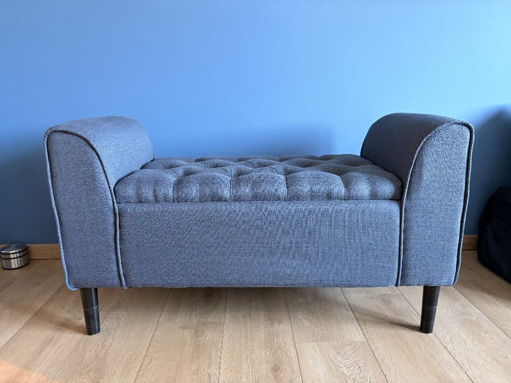 Banc de rangement avec accoudoirs et rangement, Maison & Meubles, Comme neuf, Enlèvement, Autres matériaux, Moins de 50 cm