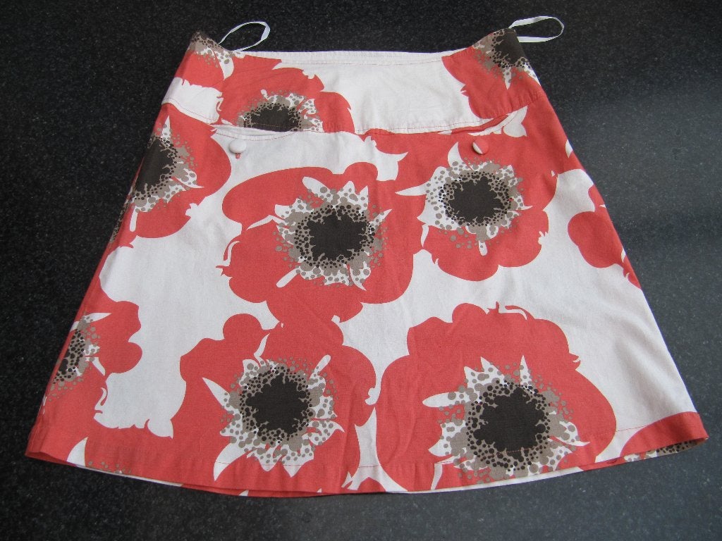 rok nieuw Vero Moda wit, rode bloemen, katoen 40, Maat 38/40 (M), Meerkleurig, Vero Moda, Nieuw