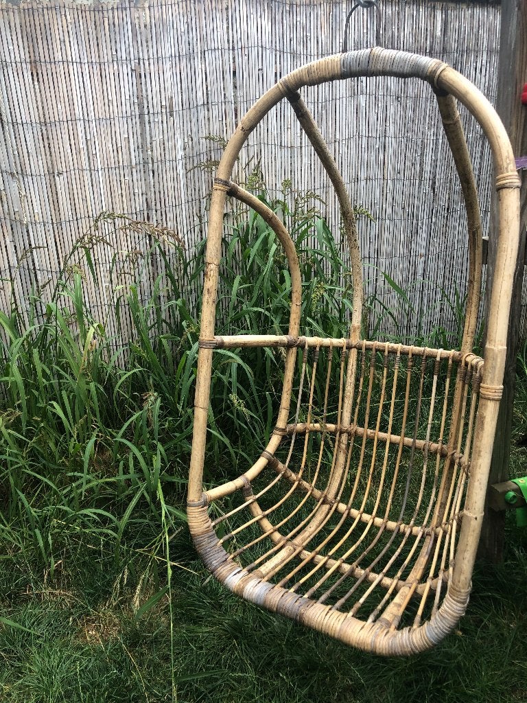 Rotan vintage hangstoel, Ophalen, Gebruikt, Overige kleuren, Riet of Rotan