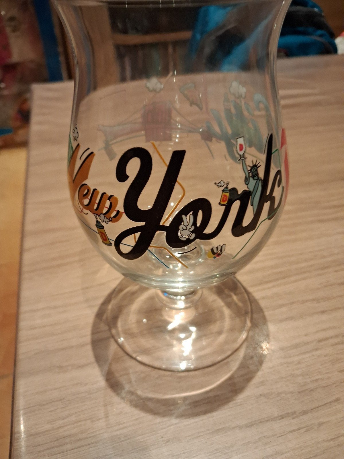Duvel glas New York City, Ophalen of Verzenden, Duvel