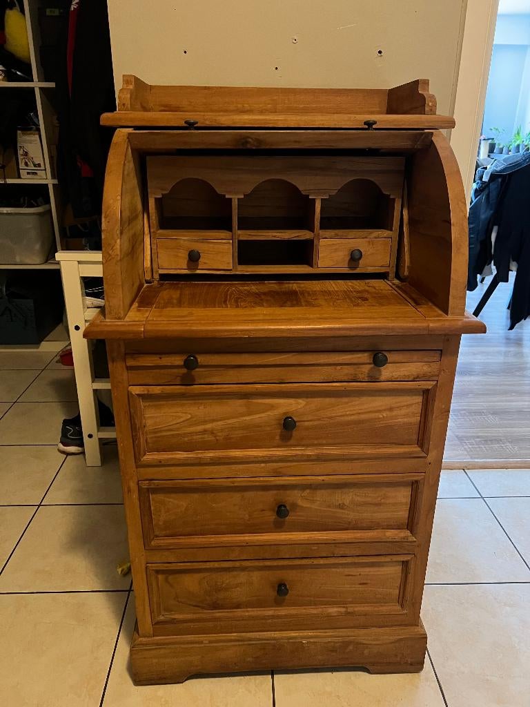 Secrétaire en teck, Huis en Inrichting, Ophalen, Gebruikt