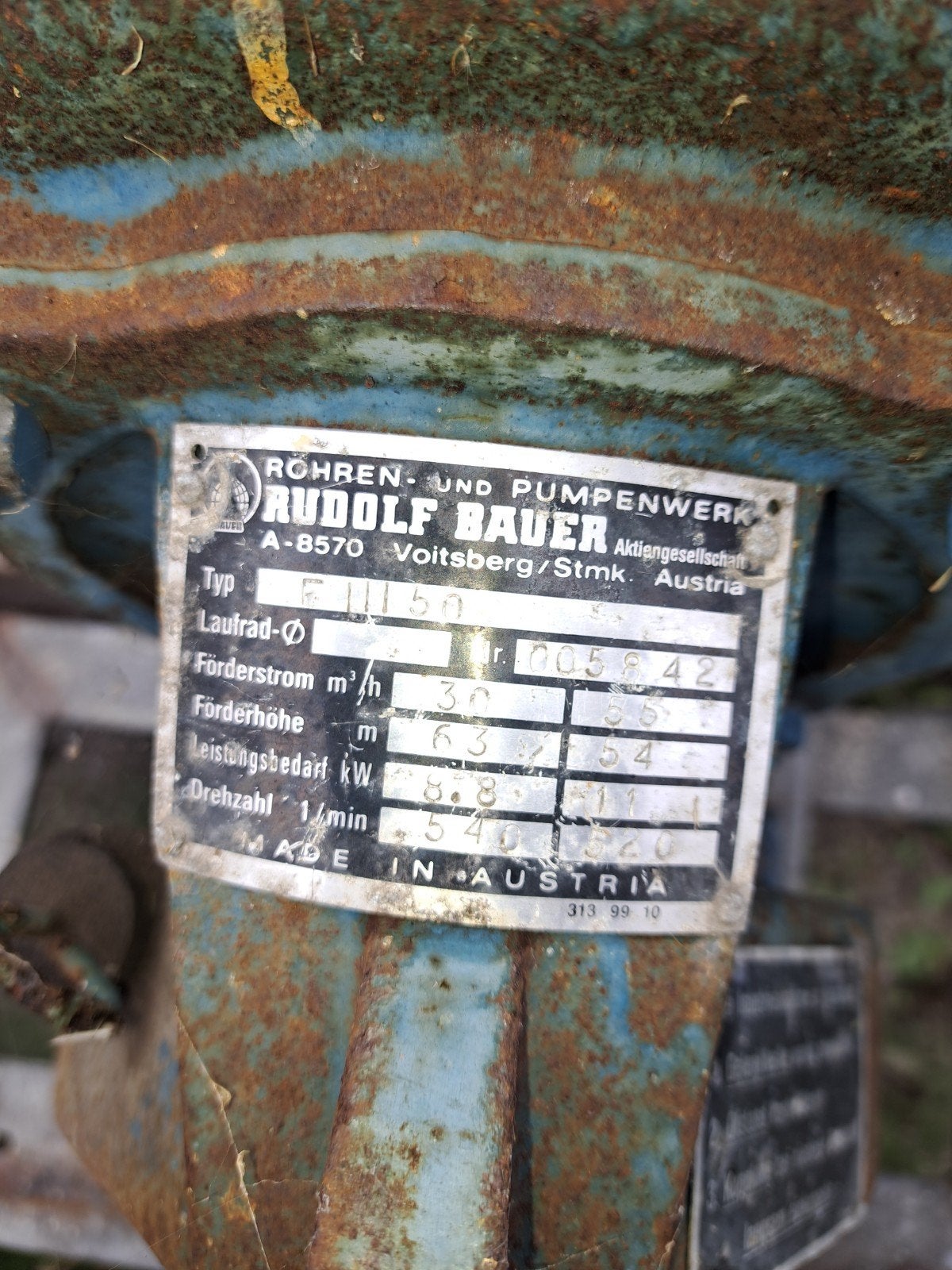 Pompe PTO Bauer, Enlèvement, Utilisé, Pompe d'irrigation