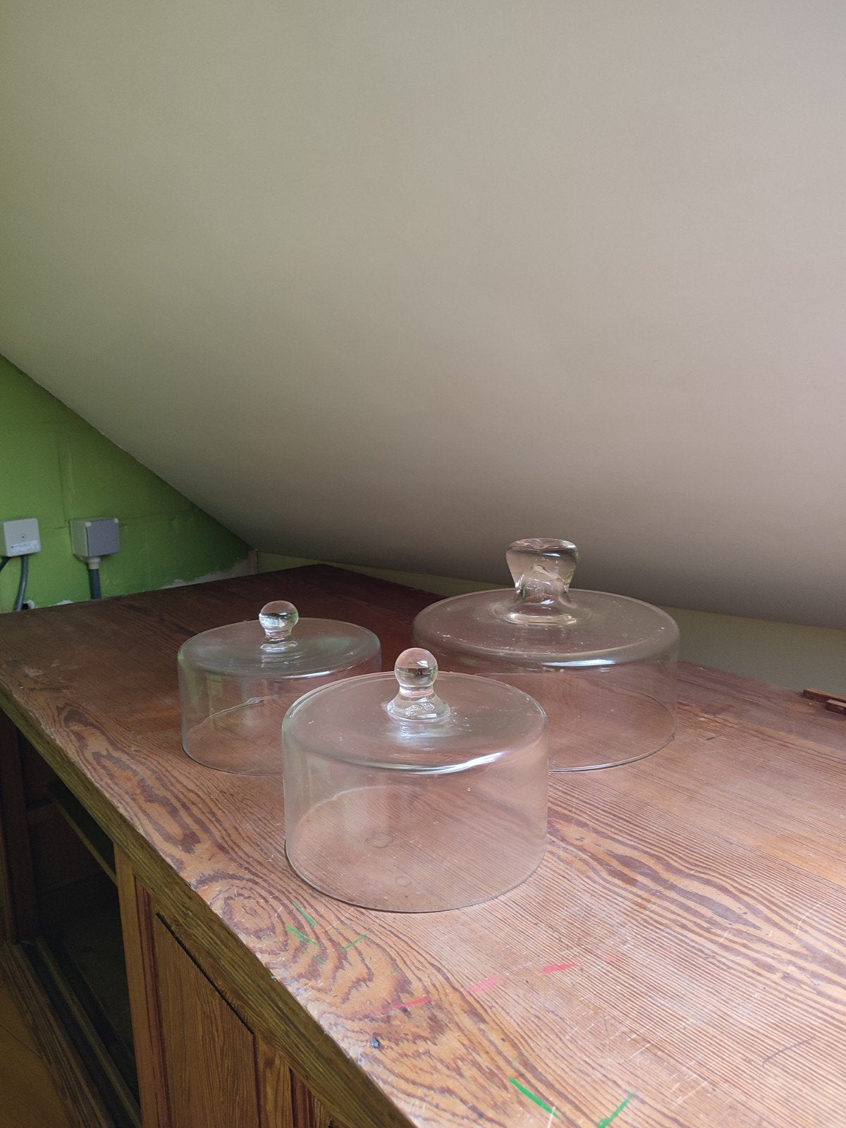3 intacte oude glazen stolpen, Huis en Inrichting, Ophalen