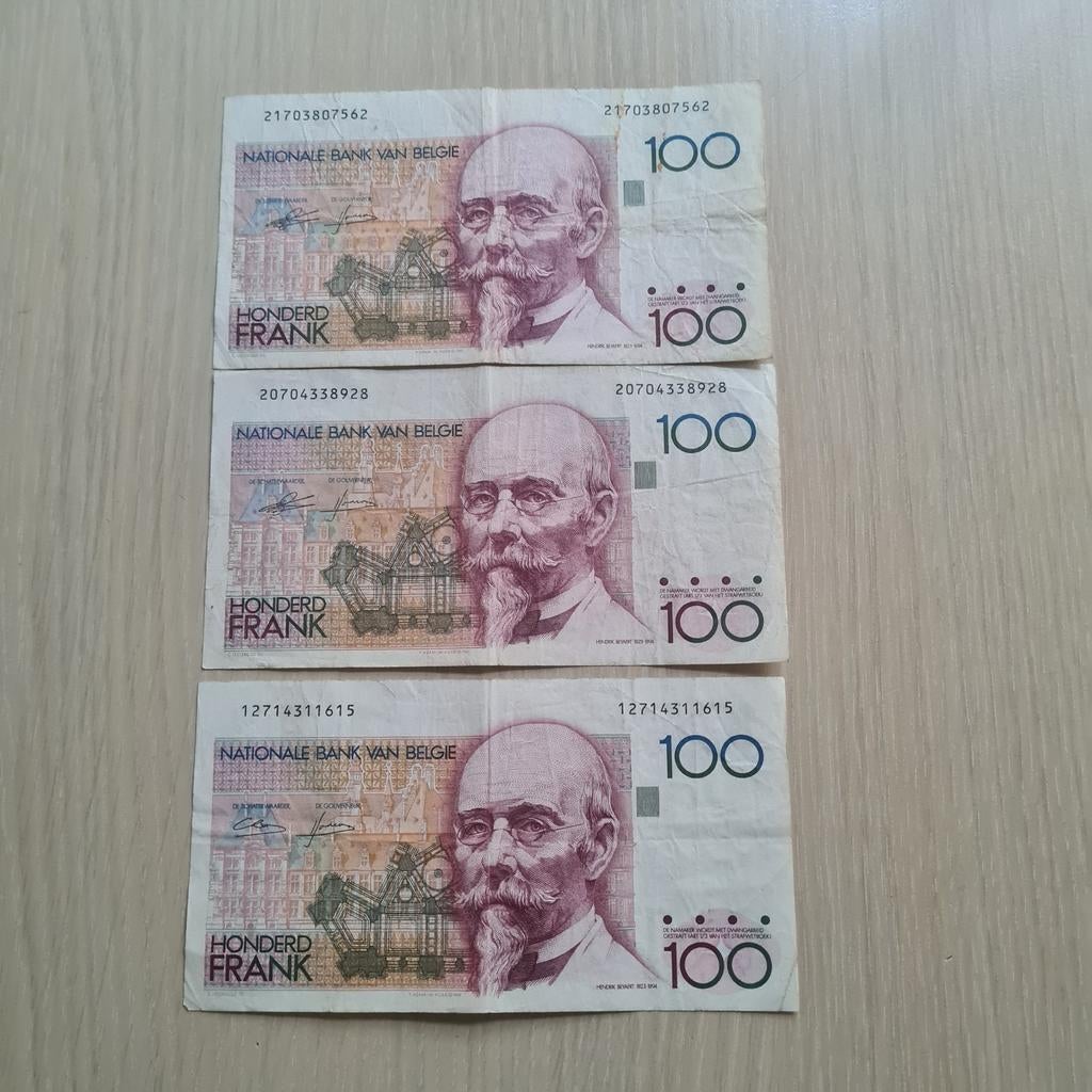 Lot 2 billet de 100 francs de Belgique, Enlèvement ou Envoi