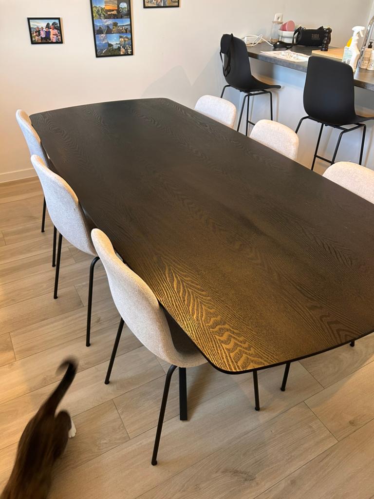 Eettafel + stoelen, Ophalen, 100 tot 150 cm, 200 cm of meer, Zo goed als nieuw