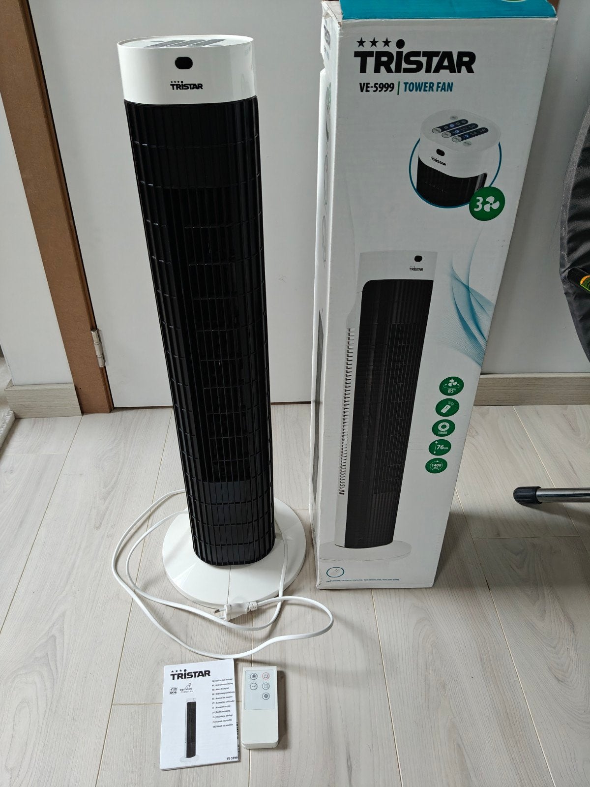 Tristar VE-5999 torenventilator, Elektronische apparatuur, Ophalen, Ventilator met afstandsbediening, Zo goed als nieuw, Torenventilator