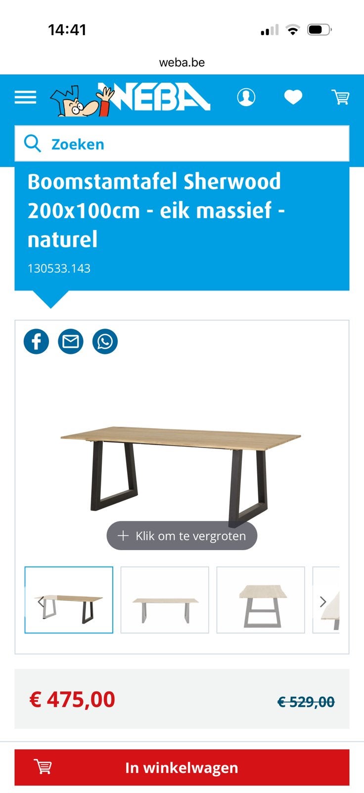 Boomstamtafel 6 personen, Ophalen, Zo goed als nieuw