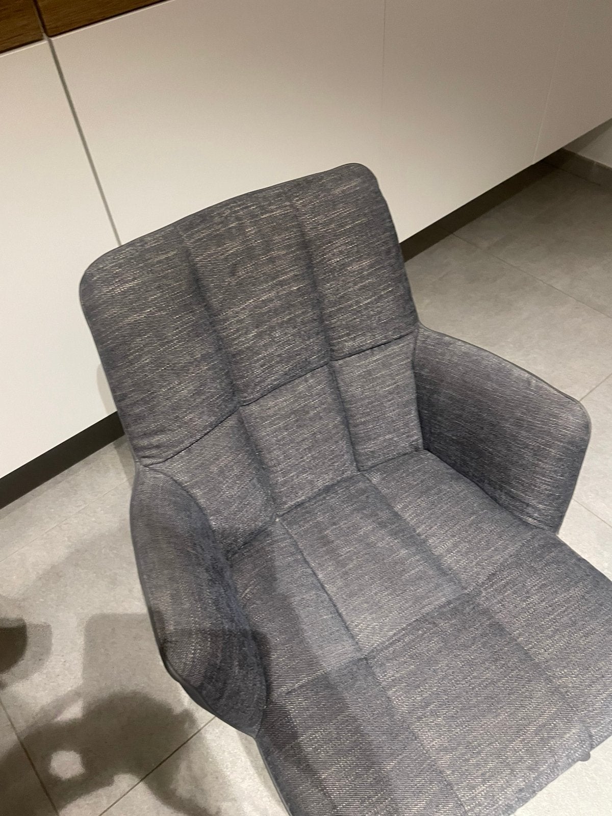 8 Semi lederen kuipstoelen met stoffen binnenkant, Ophalen, Zo goed als nieuw