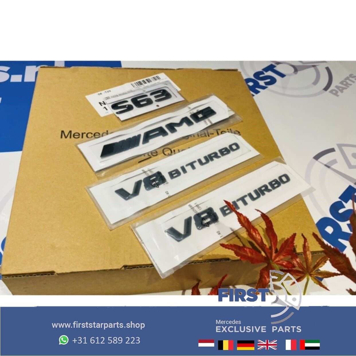 W222 W223 W217 S63 AMG LOGO SET ZWART S 63 EMBLEMEN SET Merc, Gebruikt, -, Ophalen of Verzenden, -