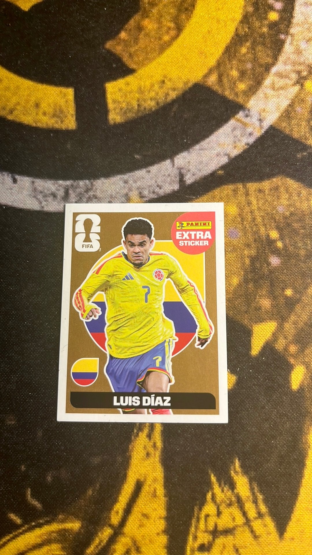 Autocollant doré Luis Diaz Panini