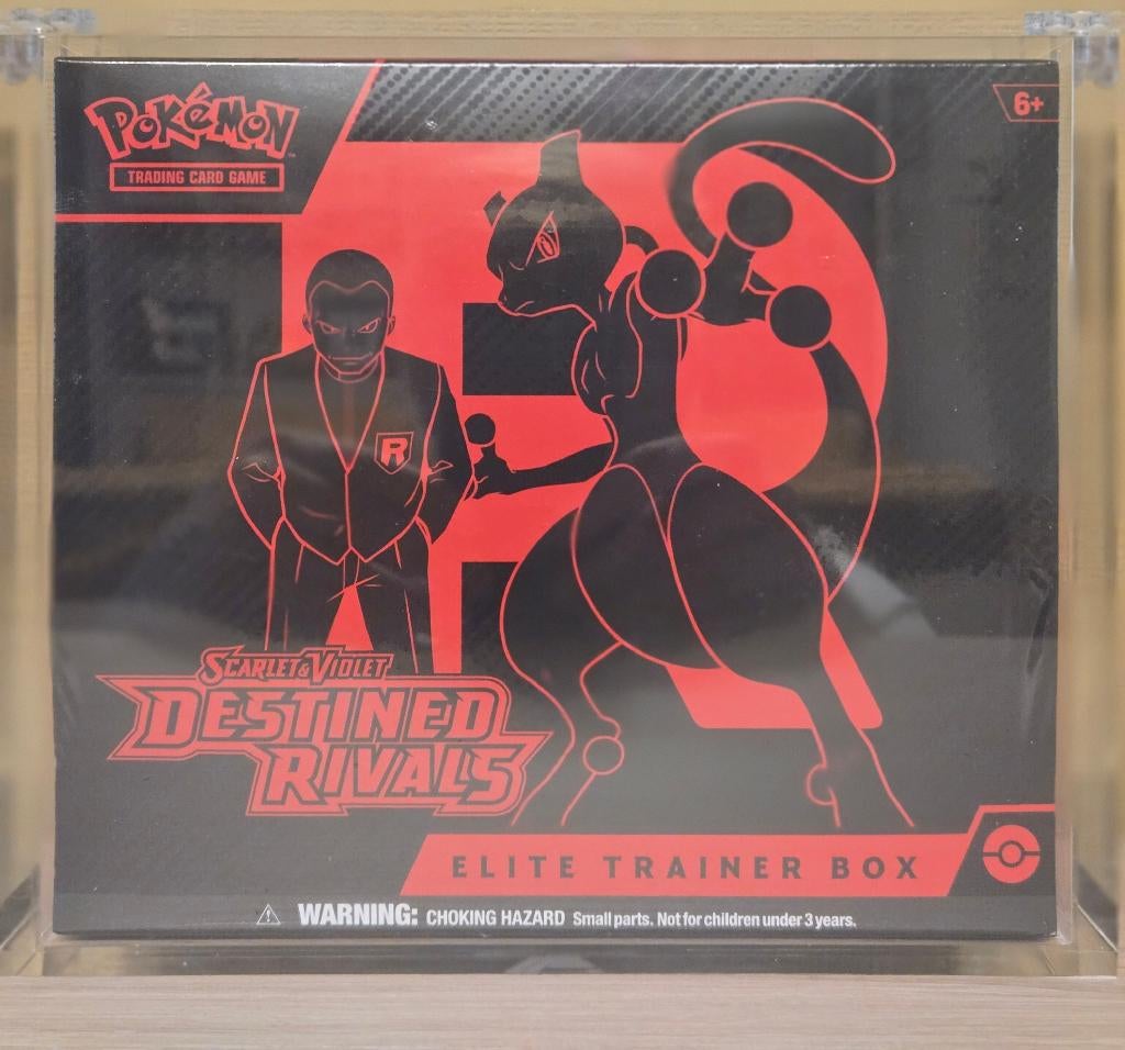 Pokémon ETB “Destined Rivals” + Acryl Display Case, Hobby en Vrije tijd, Ophalen, Nieuw, Boosterbox, Foil