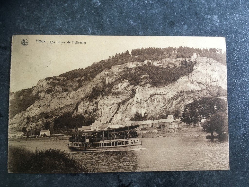 carte postale Houx - Yvoir - Les ruines de Polivache, Collections, Enlèvement ou Envoi, Namur