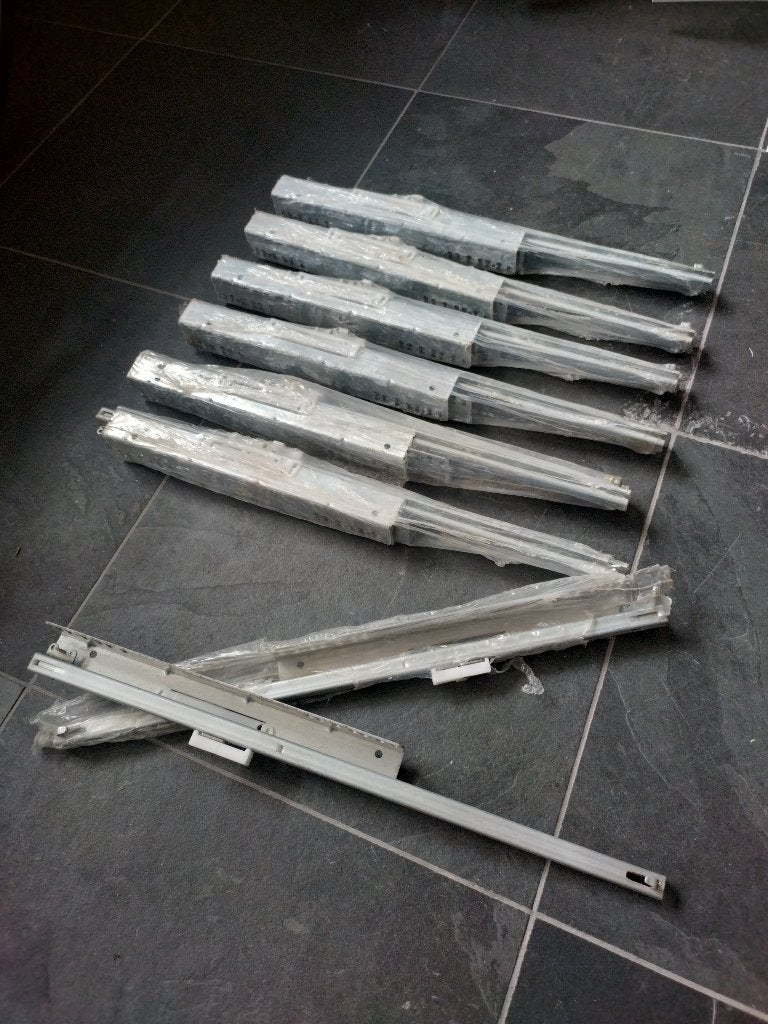 7 sets Häfele / Grass Dynamic ladegeleiders 450mm, Enlèvement ou Envoi, Neuf, Fer, Autres types