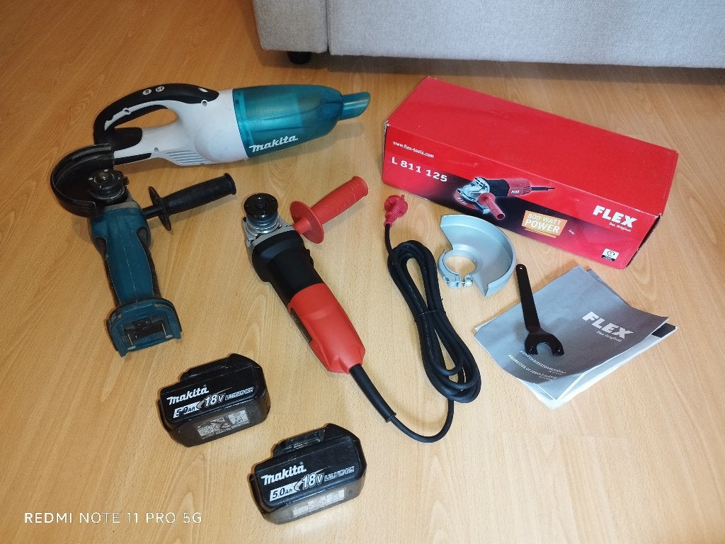 Meuleuses Flex & Makita, aspirateur à main Makita, Enlèvement, Utilisé, 700 à 1000 watts, Meuleuse d'angle