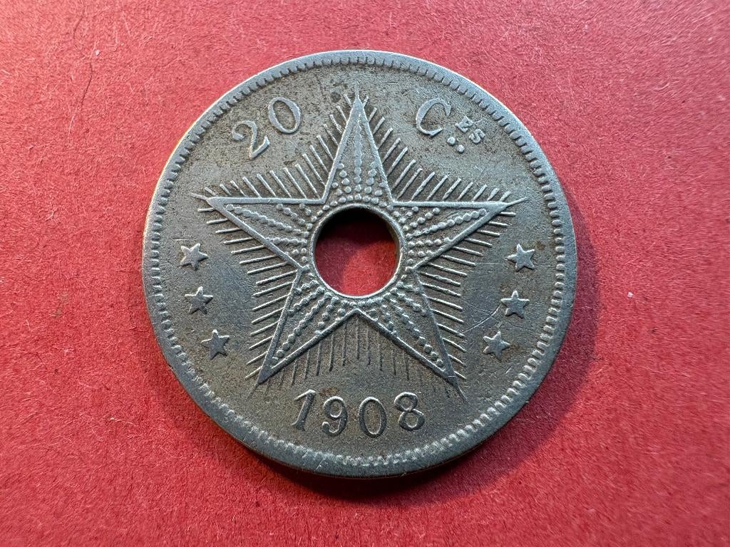 Onafhankelijke Staat Congo - 20 centiem 1908 (#304#), Ophalen of Verzenden, Overige landen, Losse munt