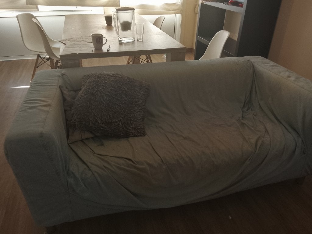 Jeans lichtblauwe sofa, Enlèvement, Tissus, Trois personnes, 75 à 100 cm