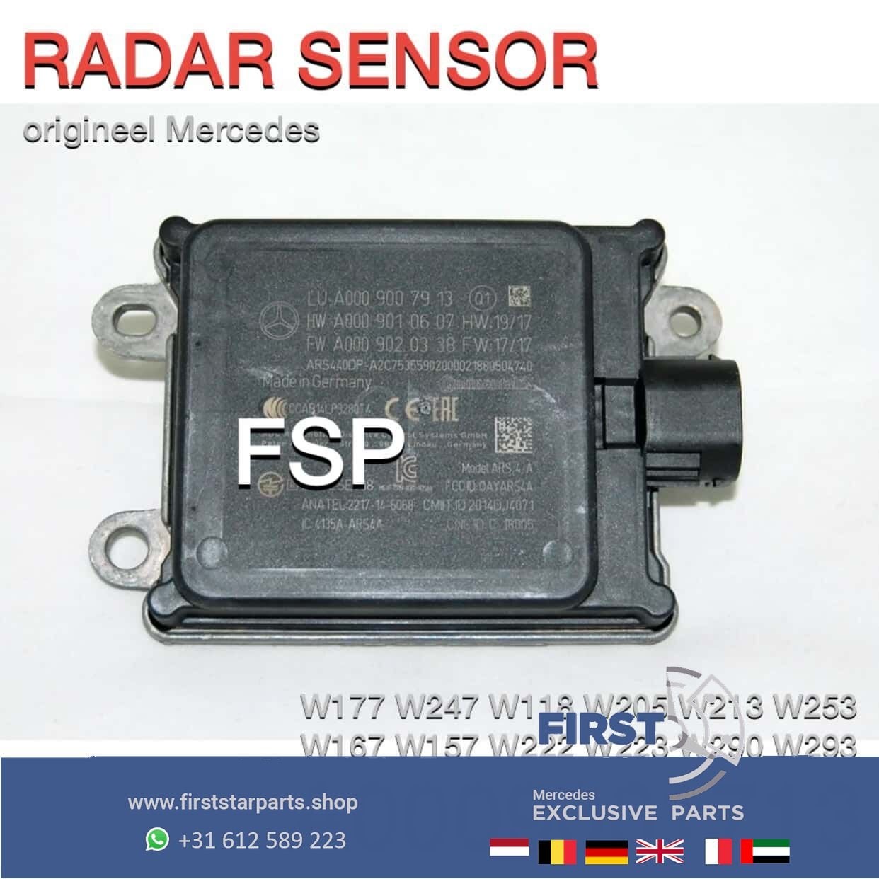 A0009007913 RADARSENSOR Mercedes W213 W290 W253 W167 W257 W2, Gebruikt, -, Ophalen of Verzenden, -