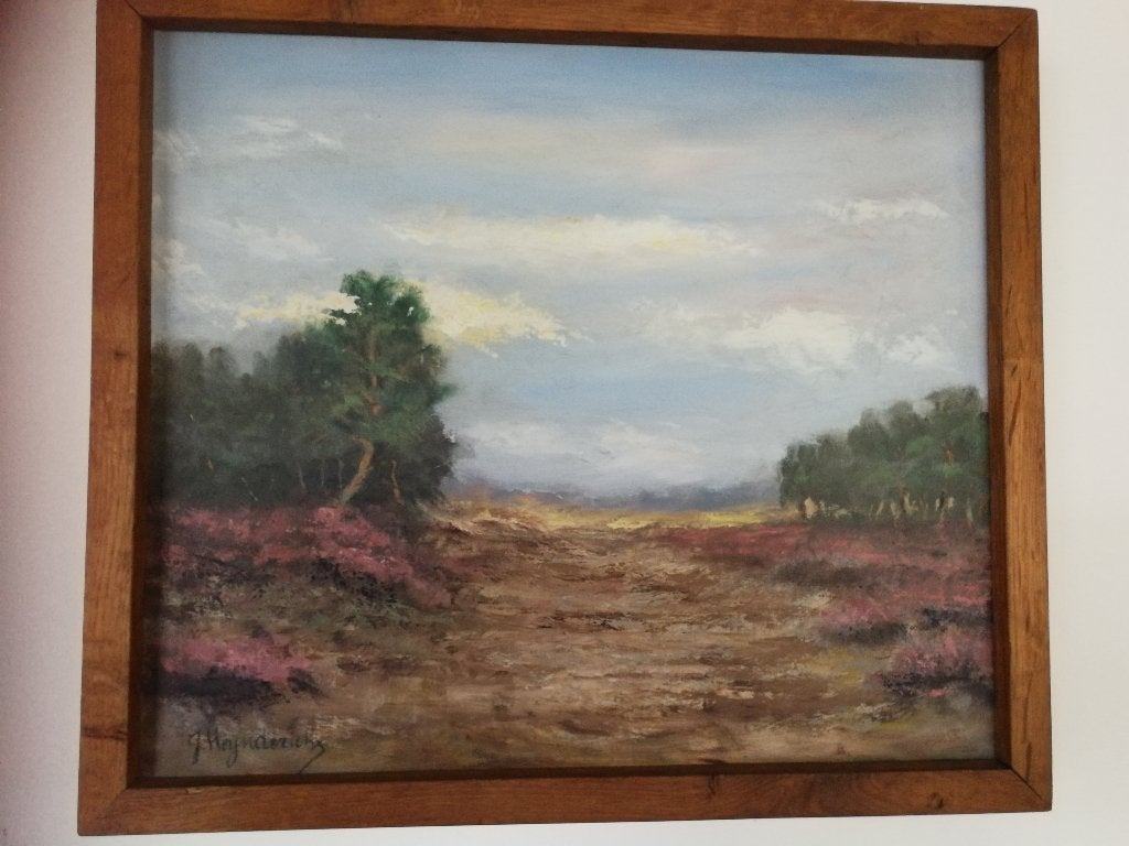 Schilderij heidezicht, olieverf, J. Heynderickx, Ophalen