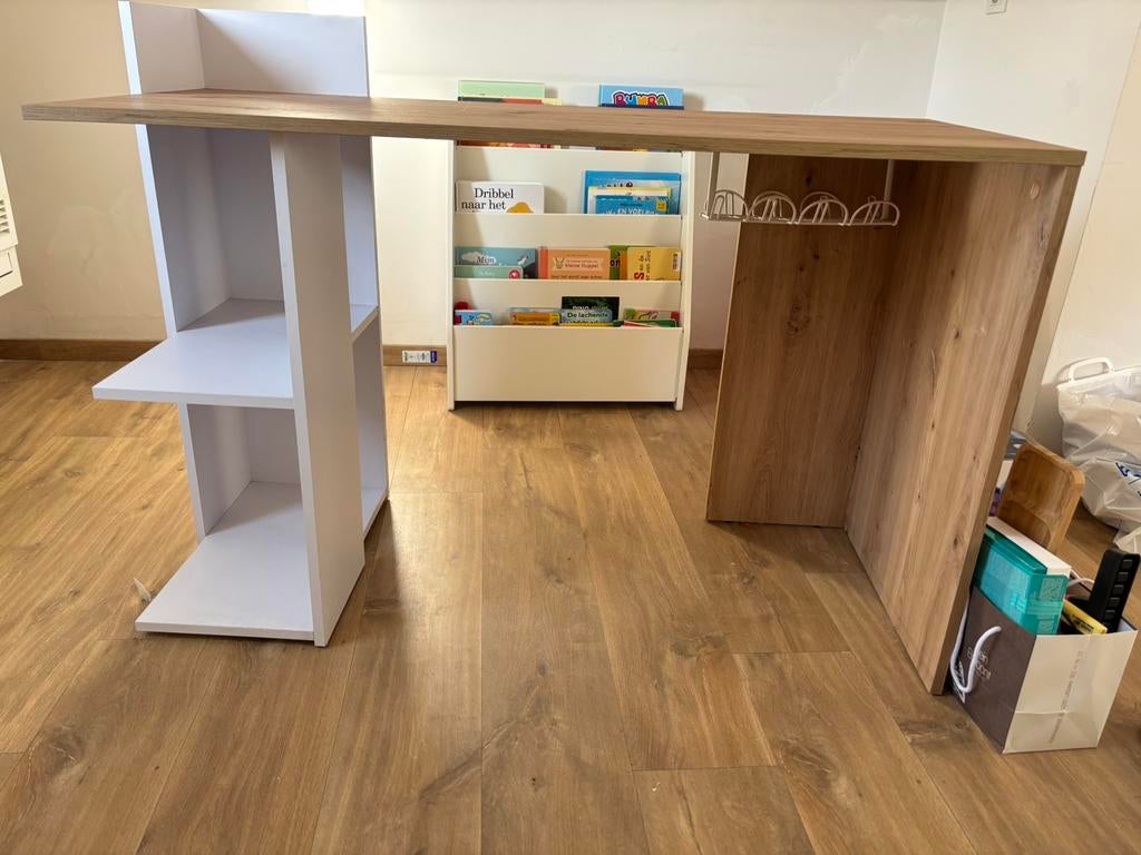 Bureau met kastje en bureaustoel te koop, Enlèvement, Comme neuf