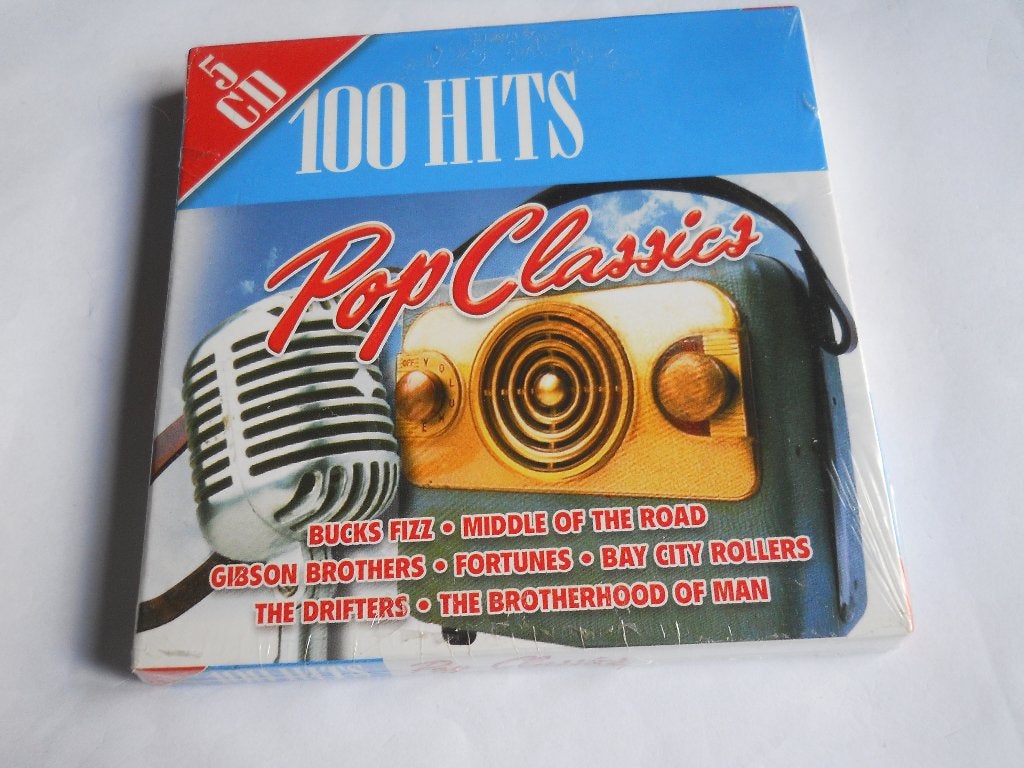 5 CD S - 100 HITS - POP CLASSICS, Ophalen of Verzenden, Nieuw in verpakking, Pop, Verzamelalbum