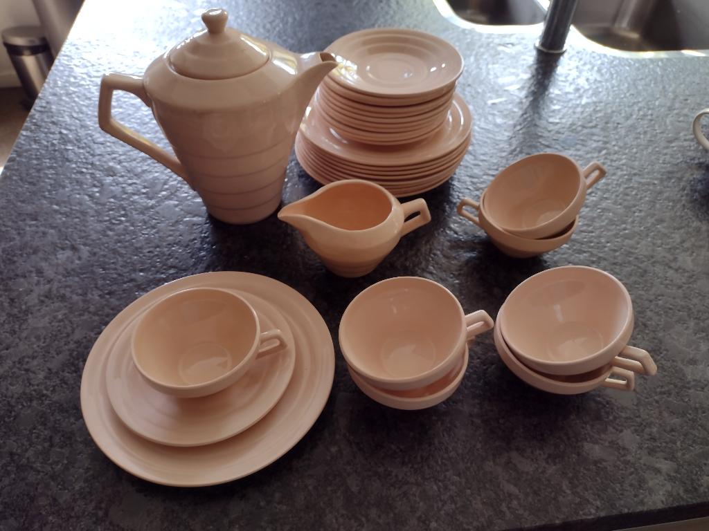 vintage roze theeservies Saint Amand Art Deco, Antiek en Kunst, Antiek | Servies compleet, Ophalen