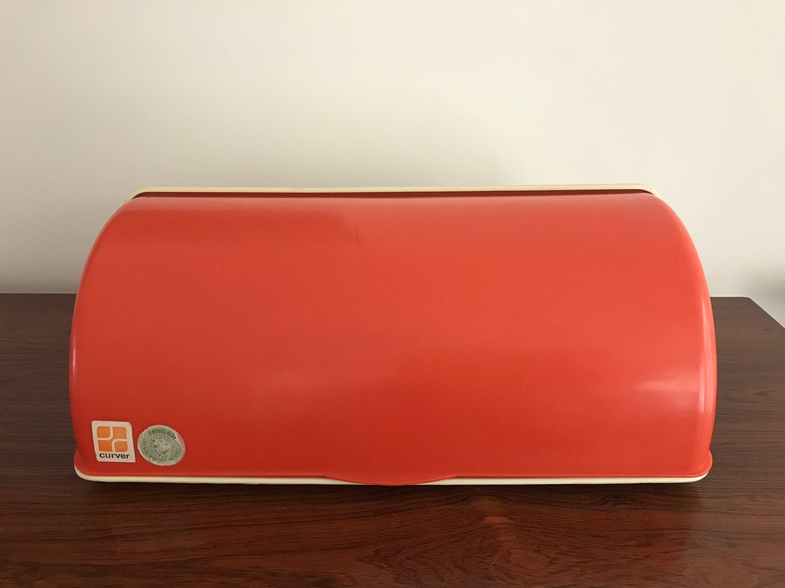 Retro vintage Curver brooddoos broodtrommel oranje, Enlèvement ou Envoi, Maison et Meubles