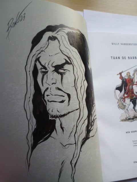 De Rode Ridder - 277 Tuan de barbaar - gesigneerd tekening, Eén stripboek, Ophalen of Verzenden, Zo goed als nieuw, Studio Vandersteen
