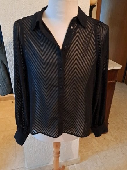 Freebird zwarte blouse Medium, Kleding | Dames, Ophalen of Verzenden, Zo goed als nieuw, Maat 38/40 (M), Zwart
