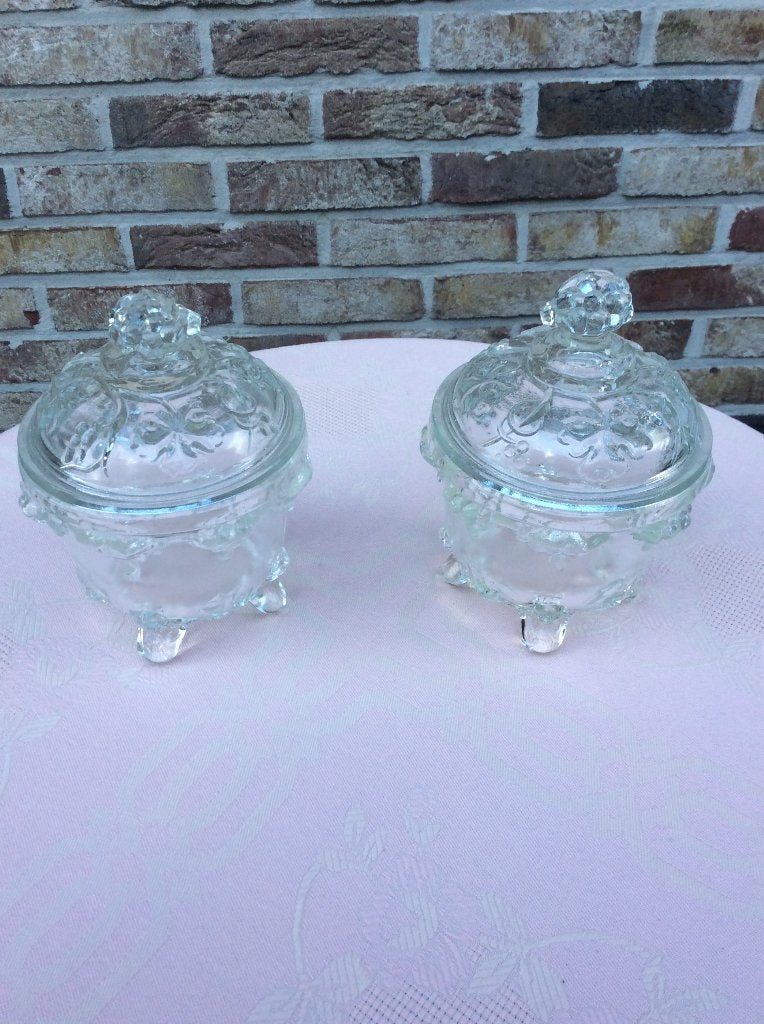 RETRO BONBONIERES / CONFITUUR POTJE ZO GOED ALS NIEUW, Ophalen of Verzenden, Zo goed als nieuw, Glas, Overige typen