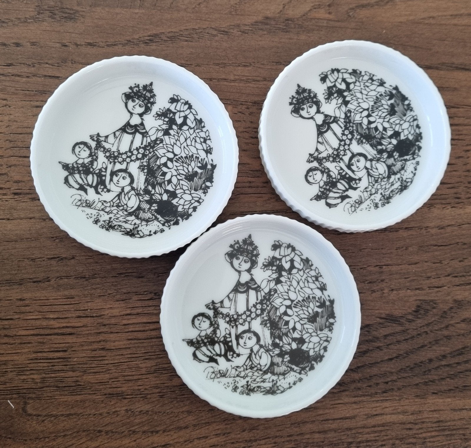 Set of 3 vintage small porcelain plates Rosenthal Studio-Lin, Enlèvement ou Envoi